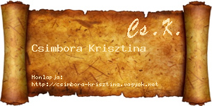 Csimbora Krisztina névjegykártya