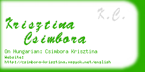 krisztina csimbora business card